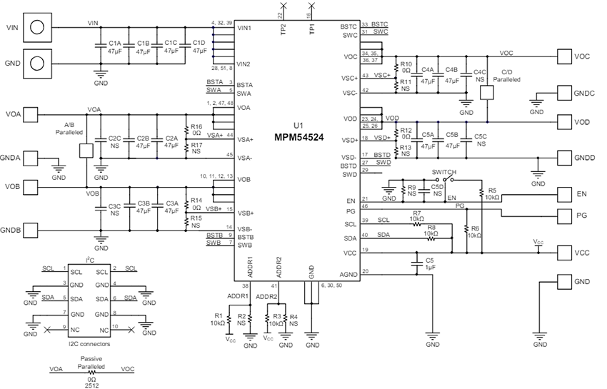 Schematic - Monolithic Power Systems (MPS) EVM54524-CQ-00A Evaluation Board
